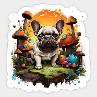 French Bulldog In a Fairy Forest Sticker